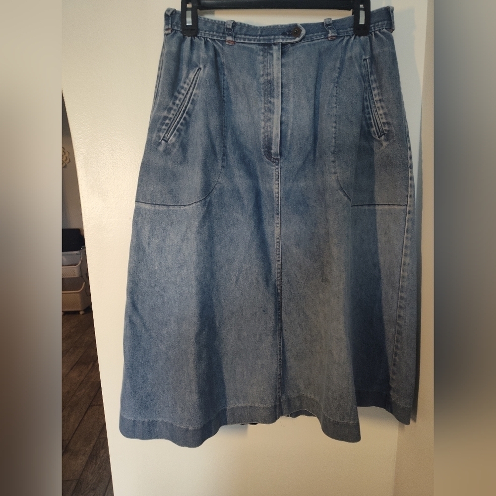 Vintage KoretDenim A-Line Skirt Size M/32 Light Weight Denim